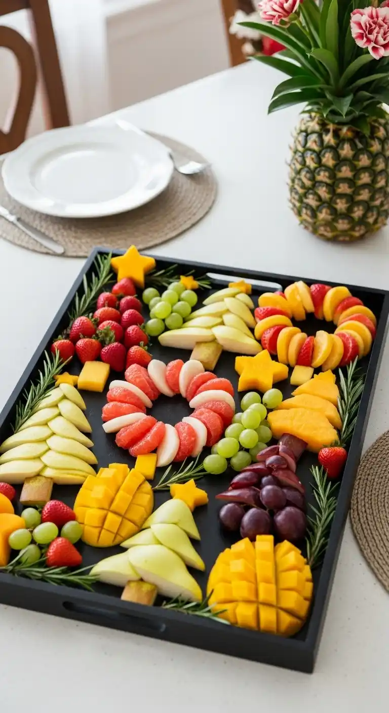 12. Holiday-Themed Fruit Tray Design