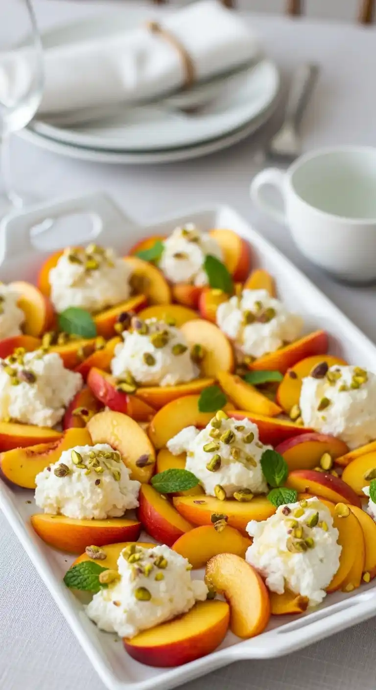 12. Peach and Ricotta Cheese Tray