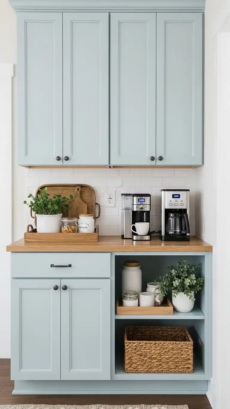 12. Soft Blue Shaker Cabinetry
