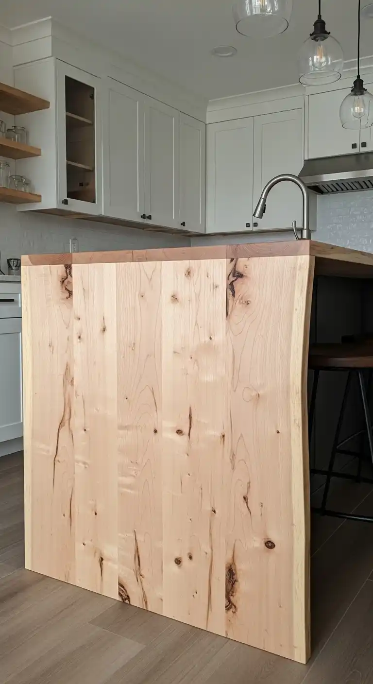 12. Waterfall Maple Slab Island Design