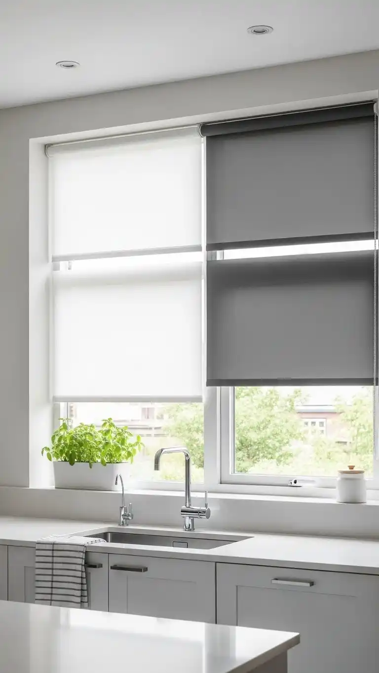 13. Dual Roller Shades for Flexibility