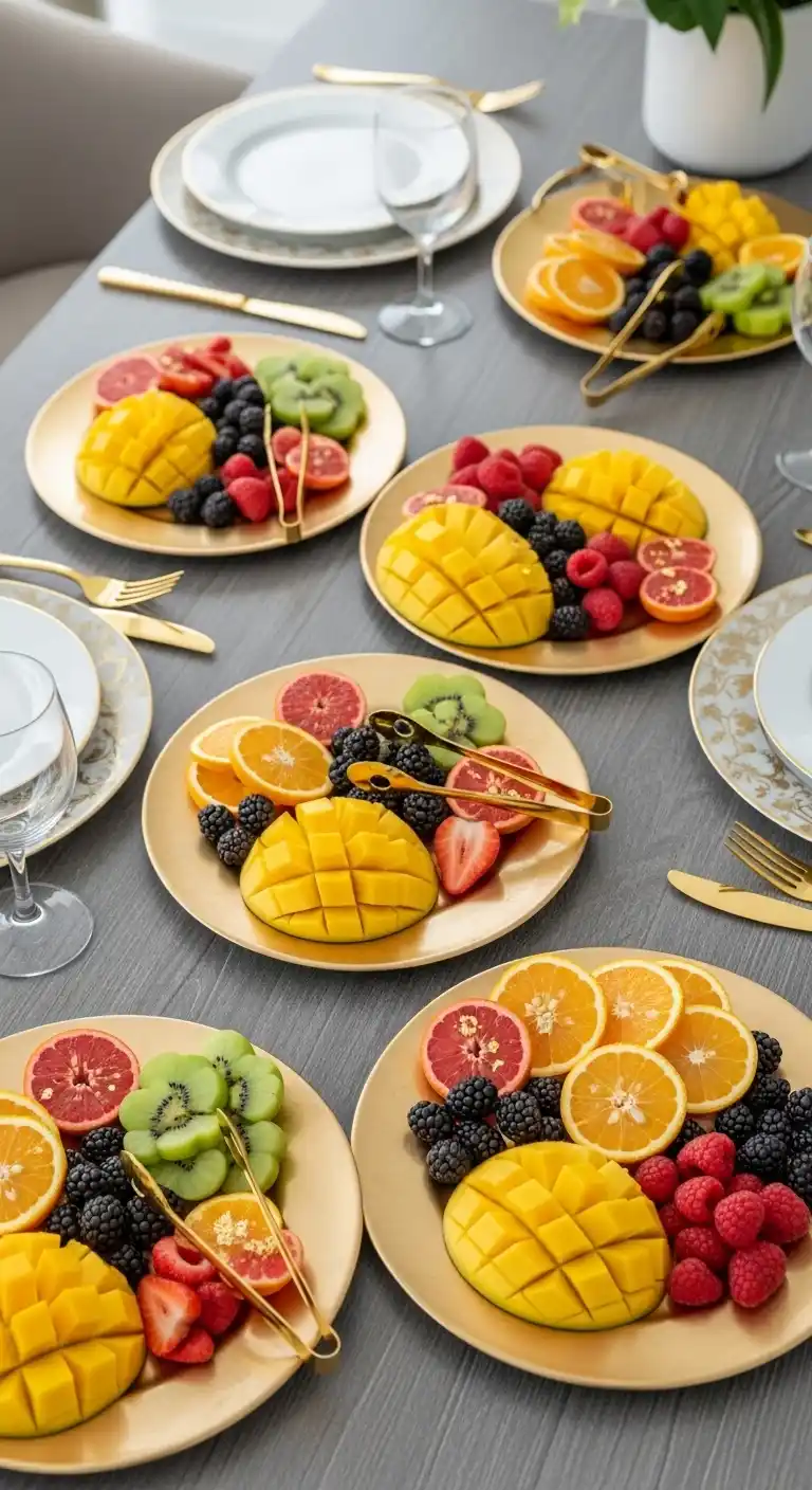 14. Luxury Gold-Accent Fruit Tray