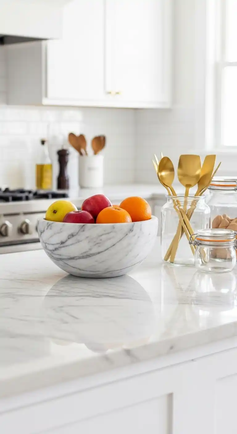 14. Marble Fruit Bowl for a Luxe Look