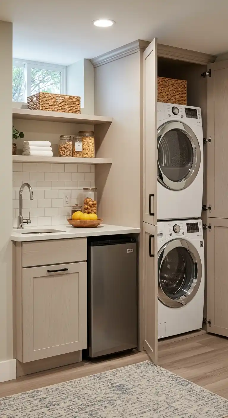 14. Multi-Functional Kitchenette and Laundry Combo