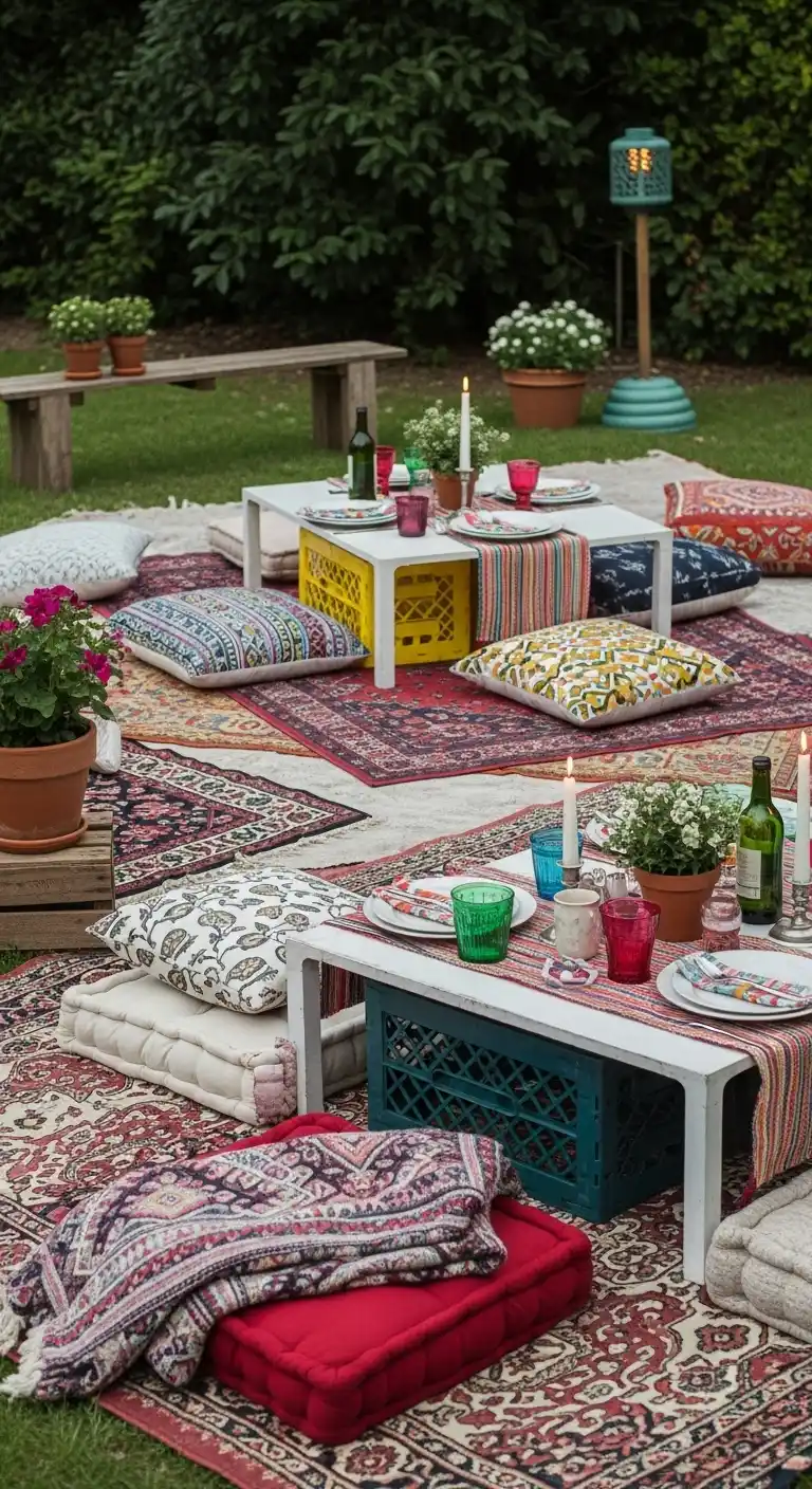 14. Outdoor Bohemian Picnic Lounge