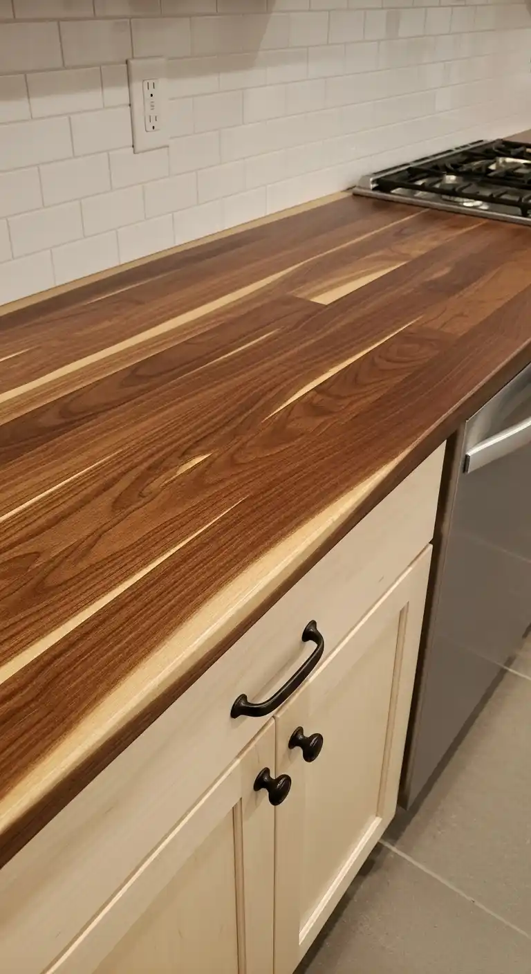 14. Stained Maple Countertop for a Rich Finish
