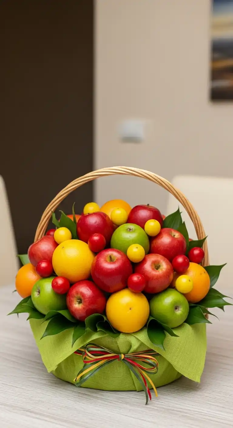 14. Themed Color Fruit Basket Decoration