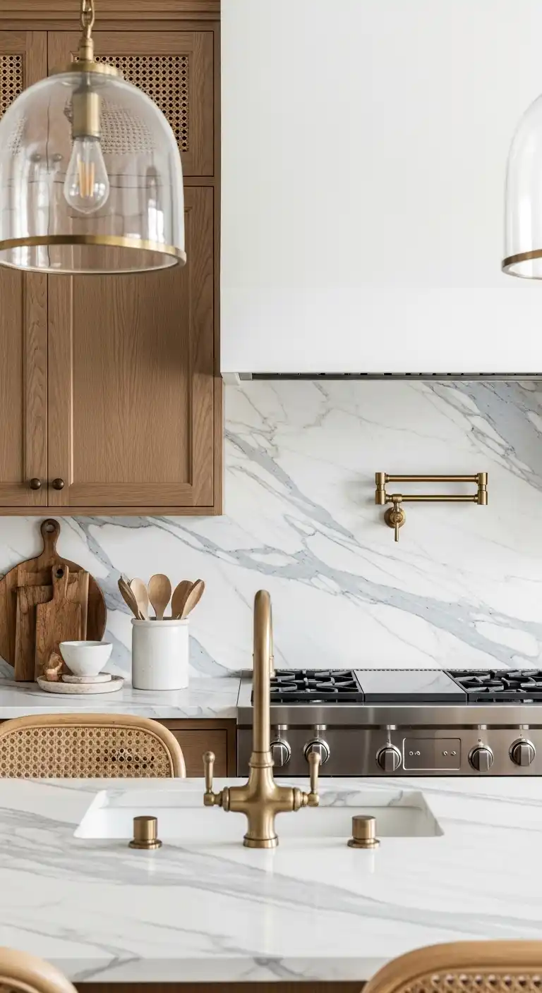 15. Marble Elegance with Coastal Touches