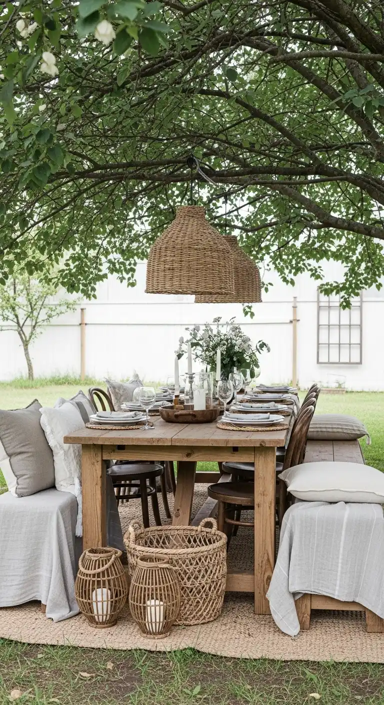 15. Rustic Farmhouse-Style Dining Table