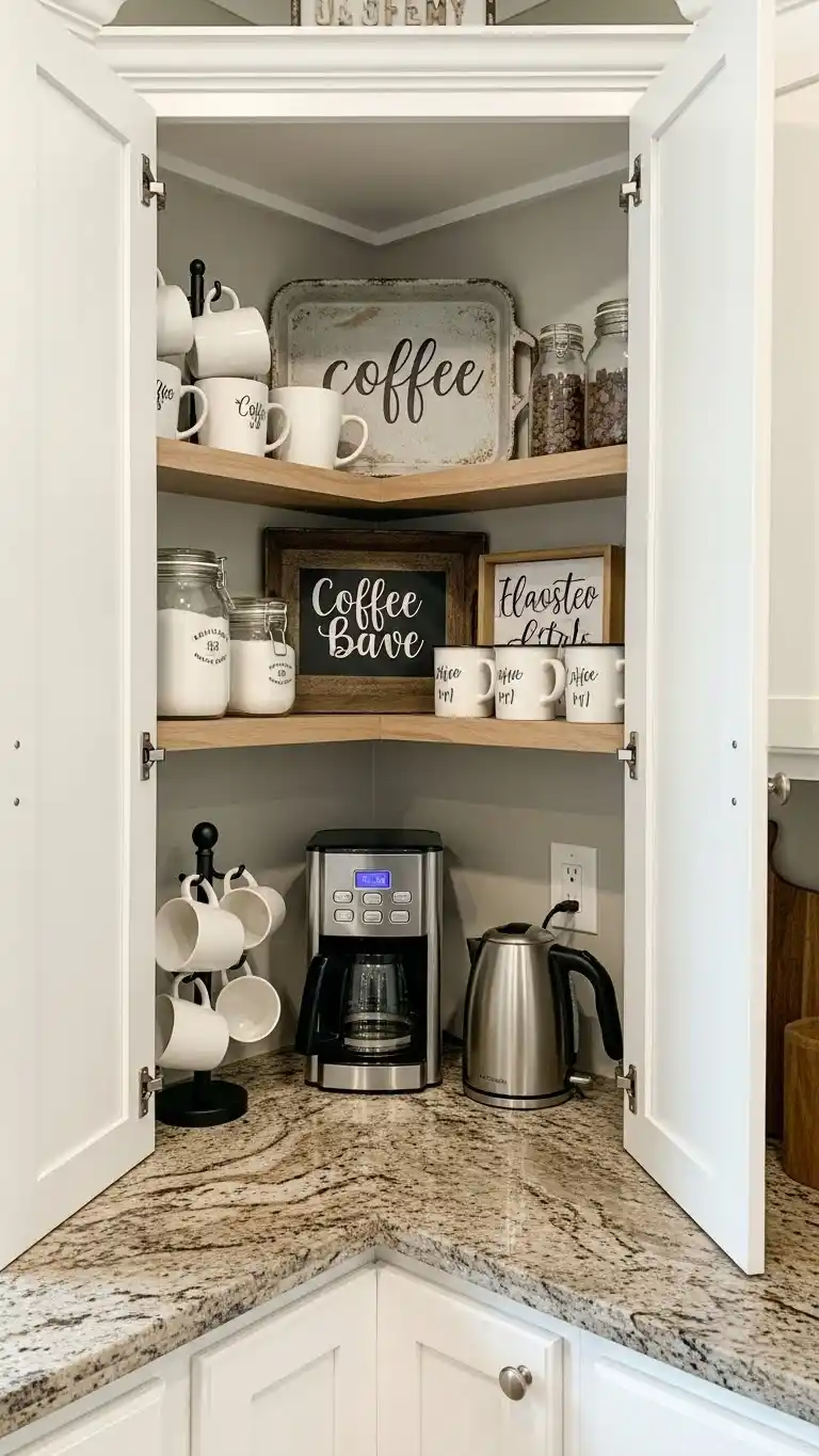 16. Corner Cabinet Coffee Nook