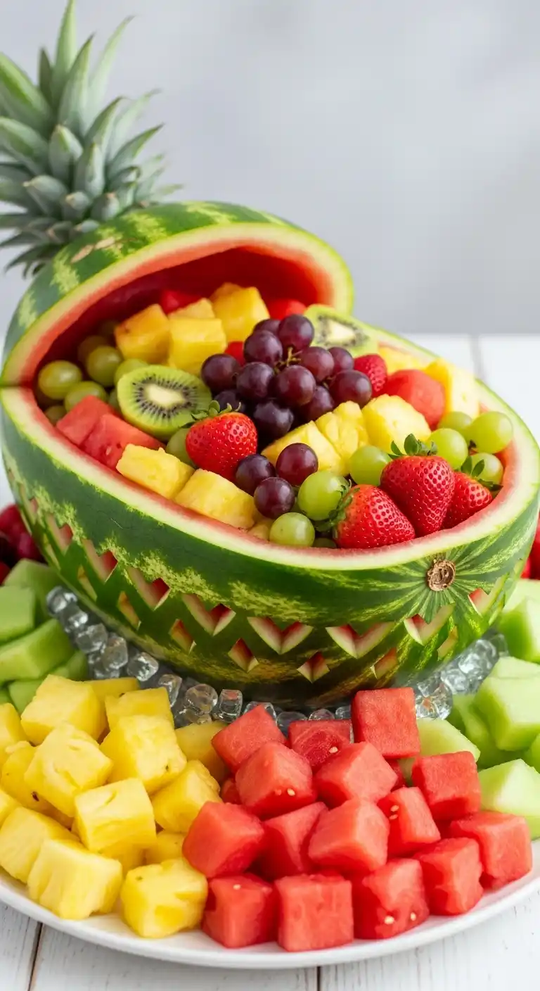 16. Summer Watermelon Boat Fruit Tray