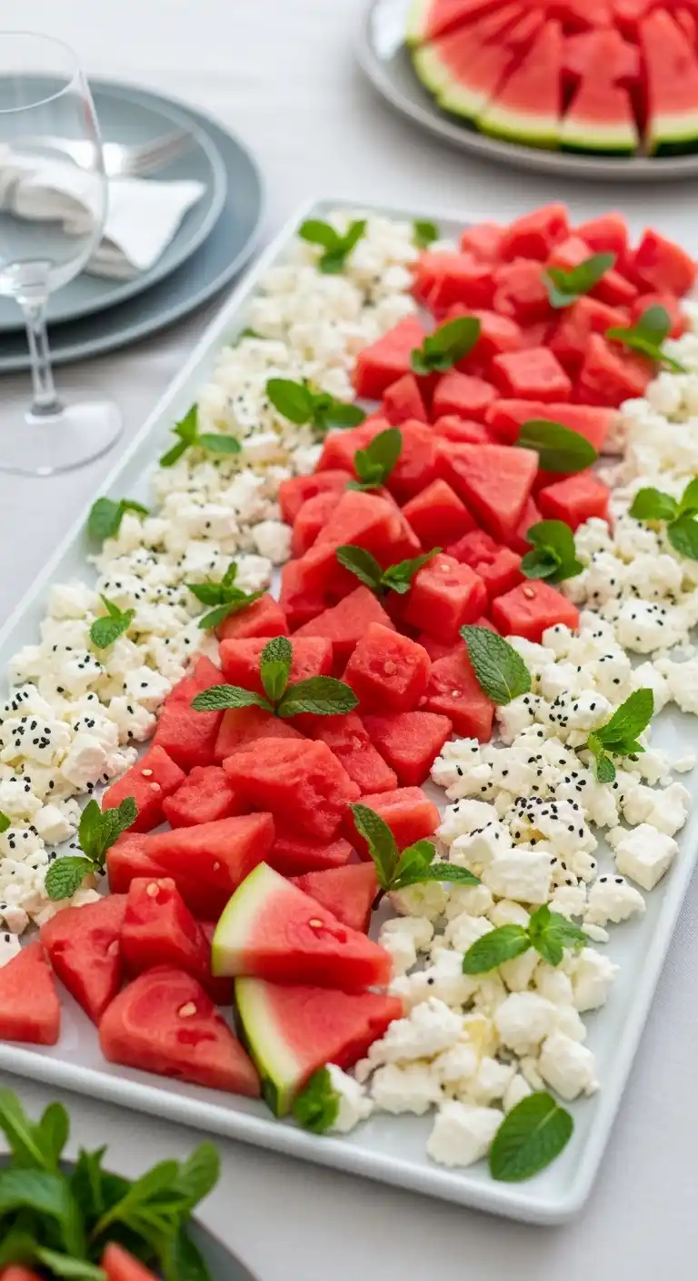 16. Watermelon and Feta Cheese Tray