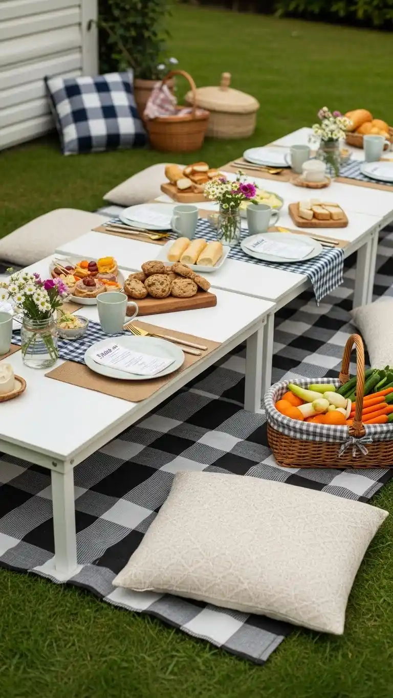 19. Picnic-Style IndoorOutdoor Party