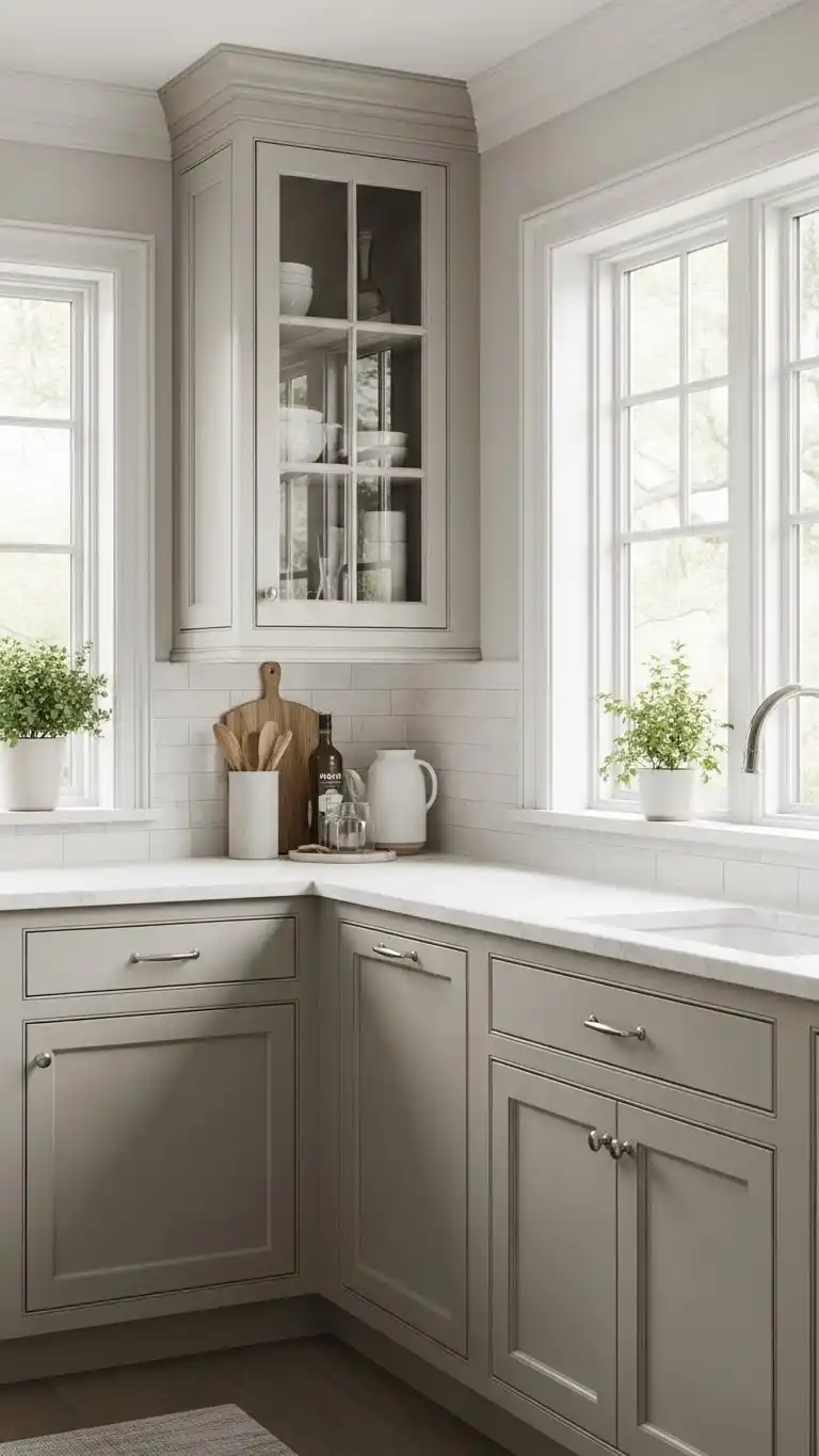 19. Transitional Kitchen Cabinet Next to Window for Timeless Appeal