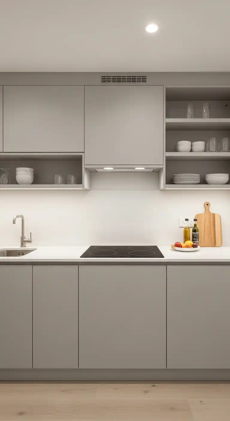 2. Modern Minimalist Kitchenette with Induction Stove