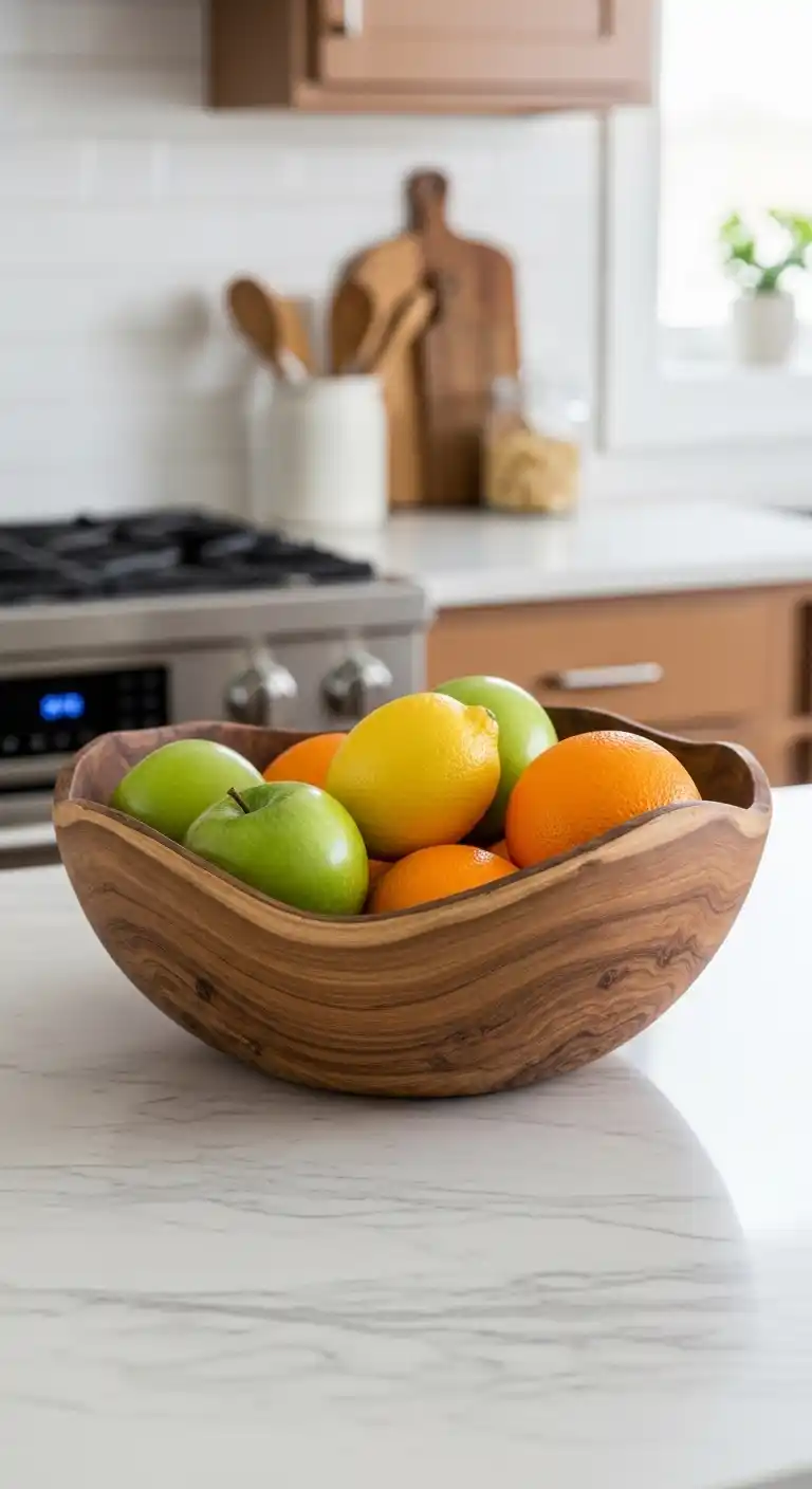 2. Wooden Bowl with a Natural Finish