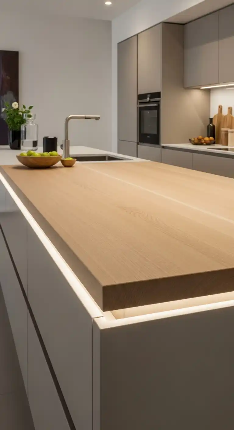 20. Thin Maple Slab for a Sleek Minimalist Look