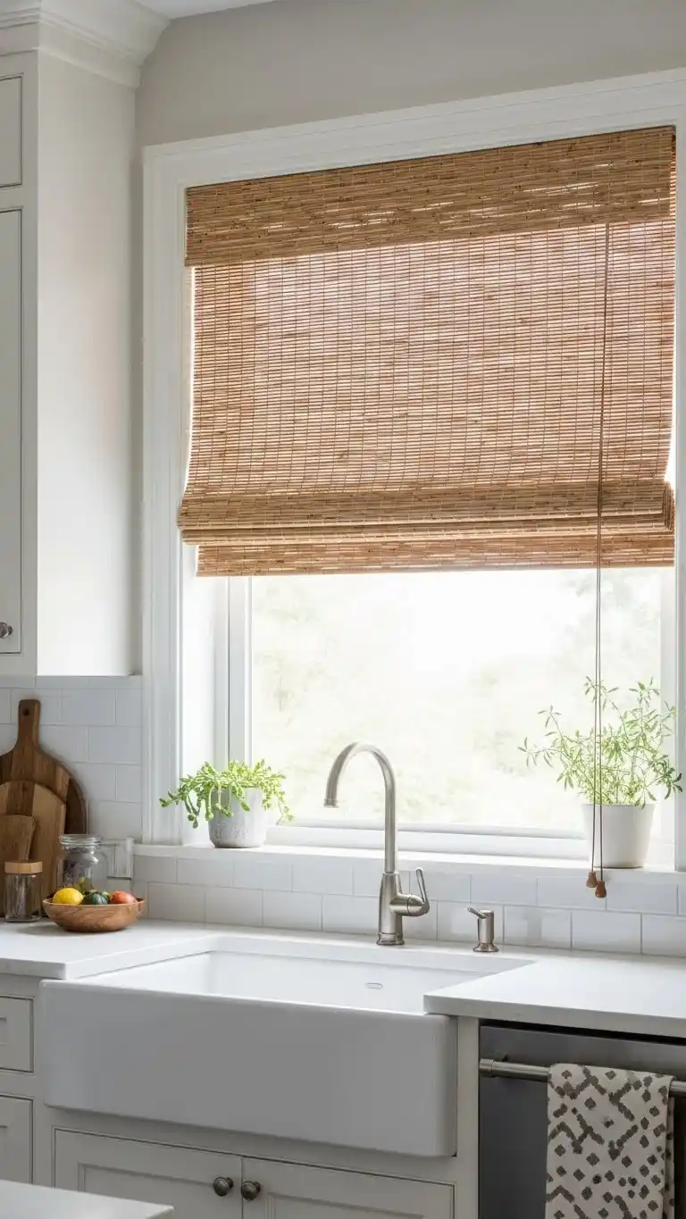 21. Bamboo Roman Blinds for Earthy Simplicity