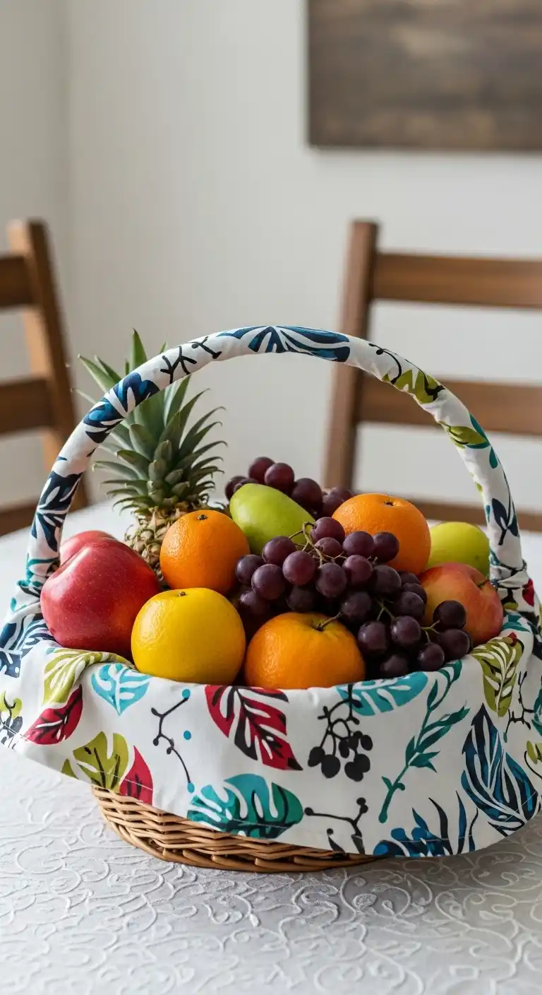 21. Fruit Basket with Fabric Liners Decoration