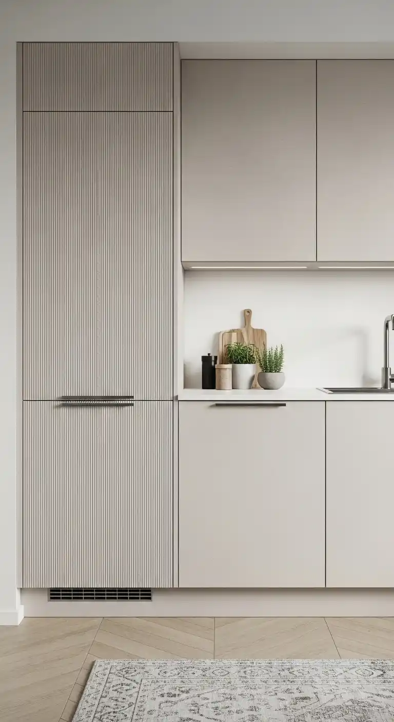 22. Scandinavian Kitchen Cabinets with Textured Finishes