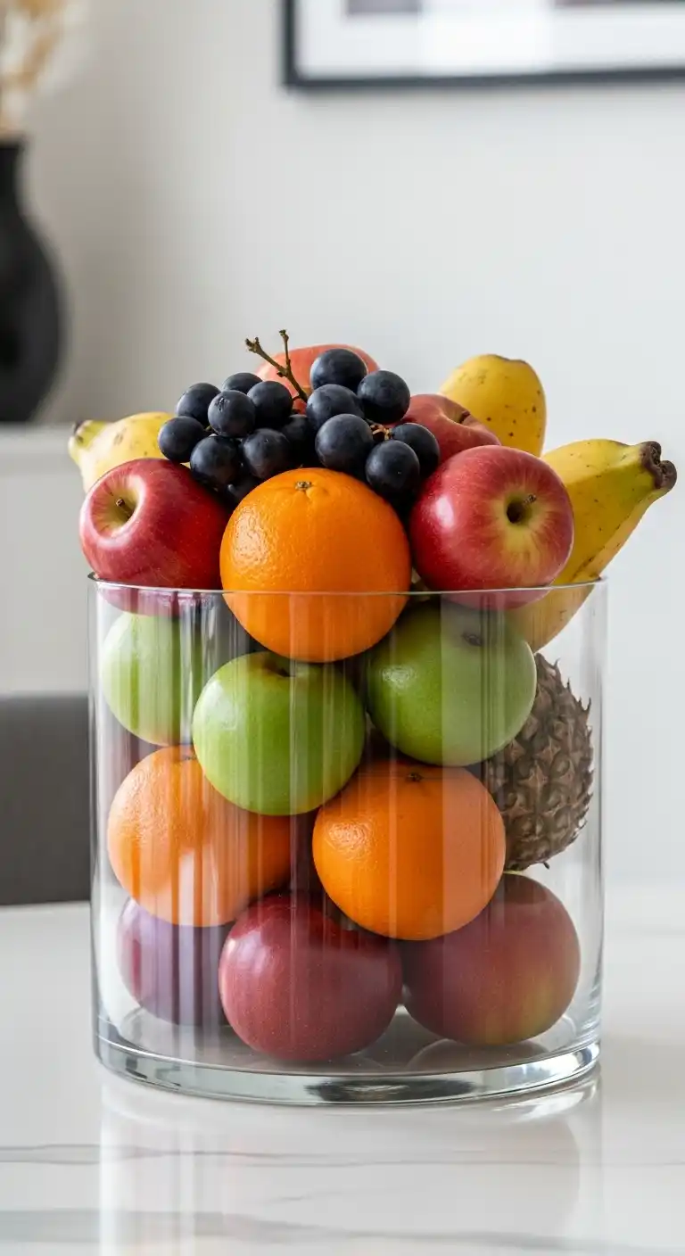 23. Elegant Glass Basket Display Decoration