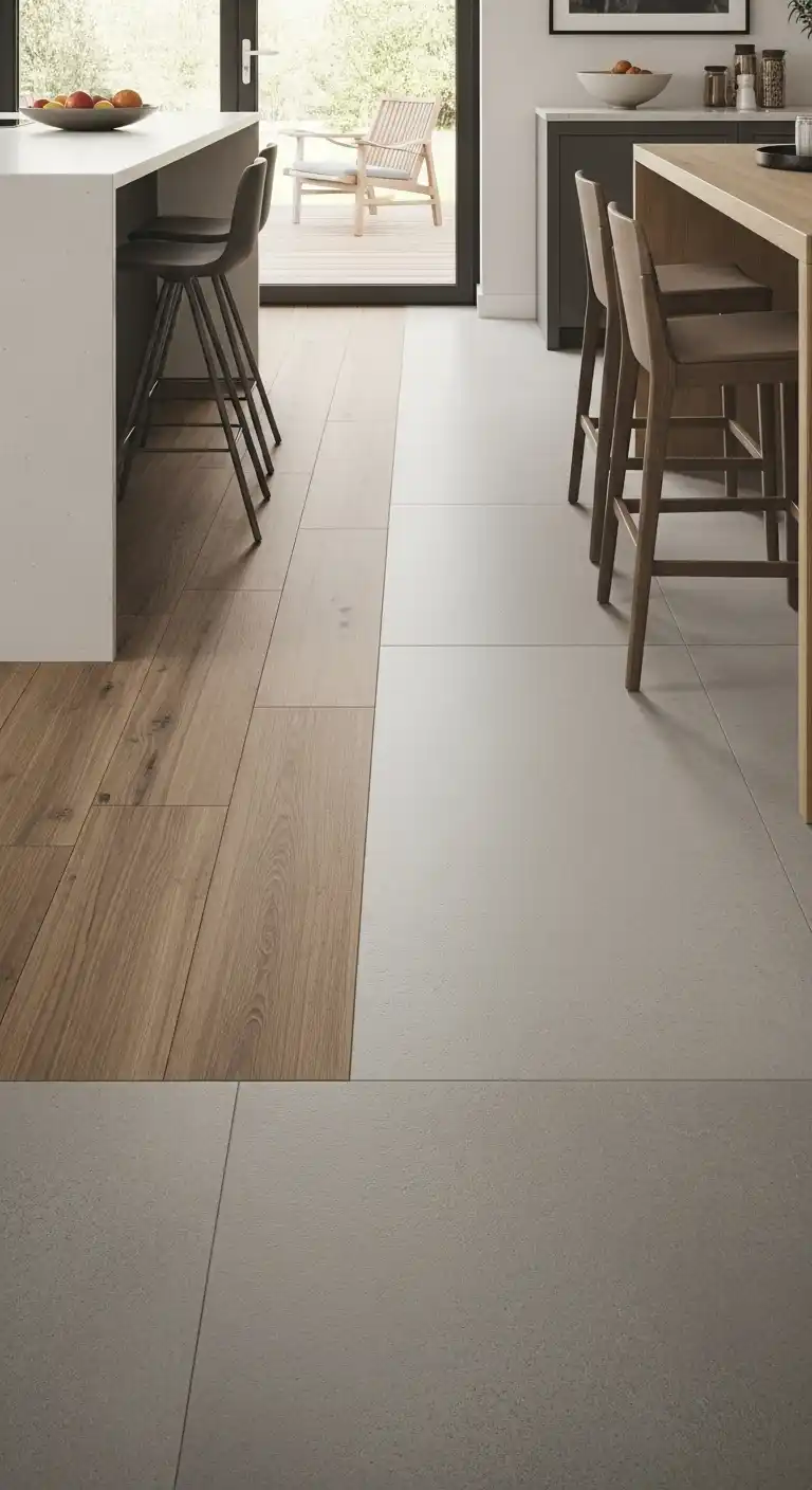 25. Mixed Material Floors Featuring Porcelain and Other Materials