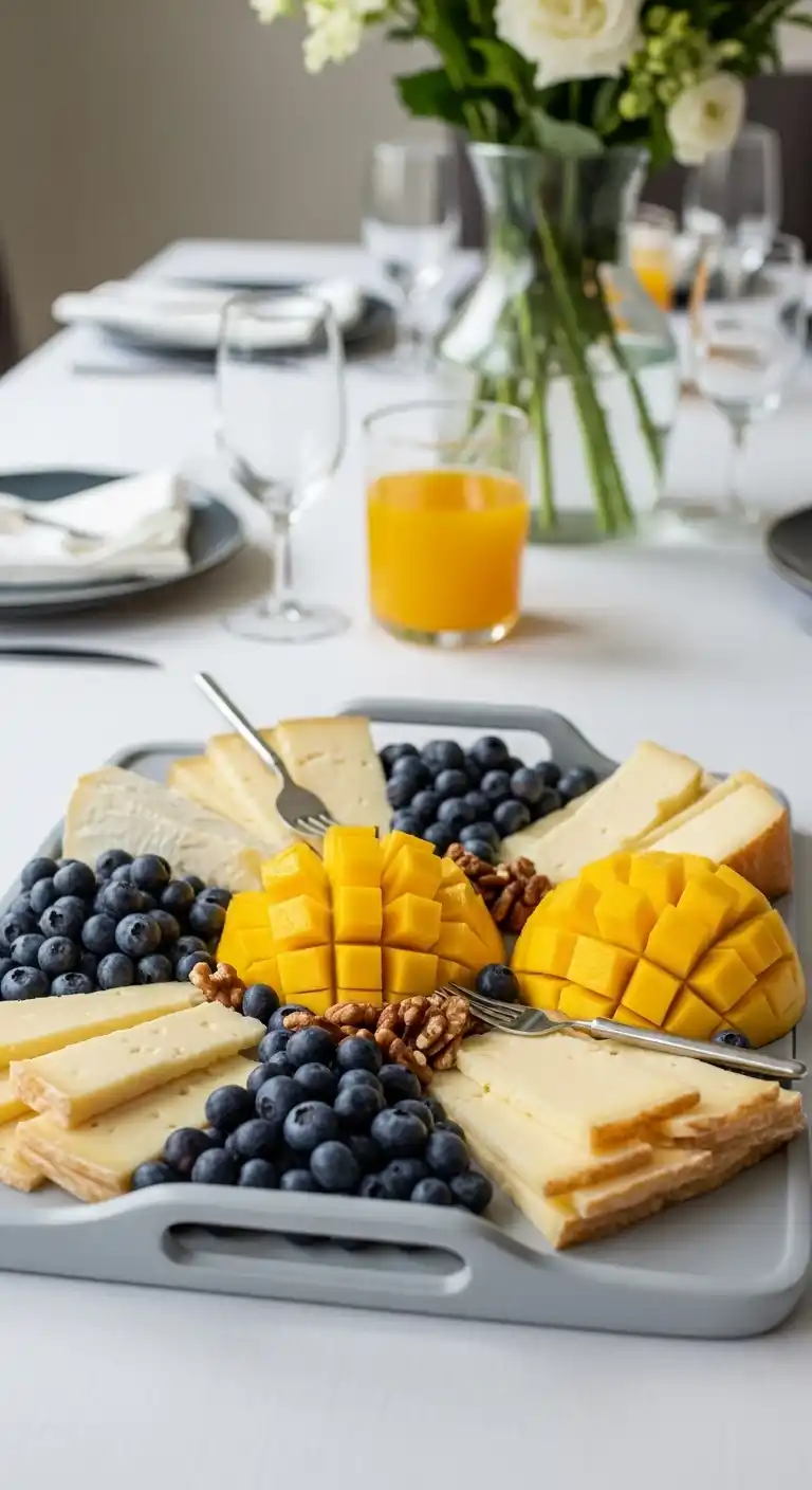 27. Mango, Blueberry, and Cheese Tray
