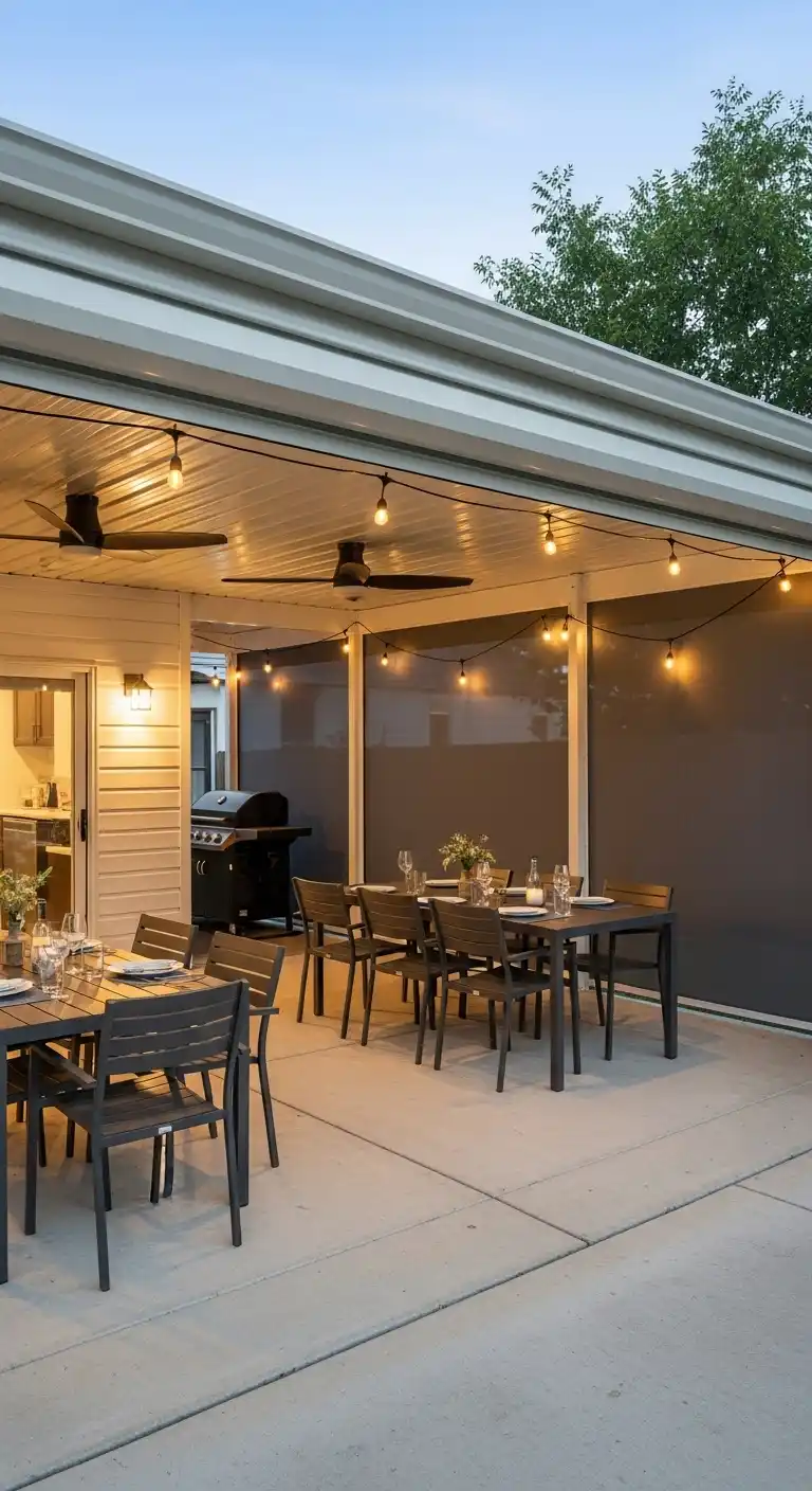 3. Covered Carport Dining Area Turned All-Weather Outdoor Restaurant Space