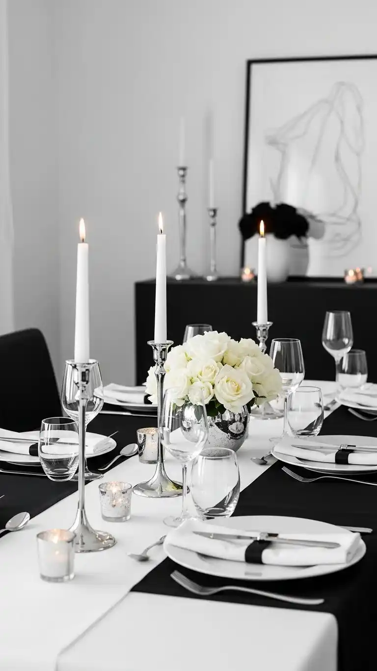 3. Elegant Black and White Dinner