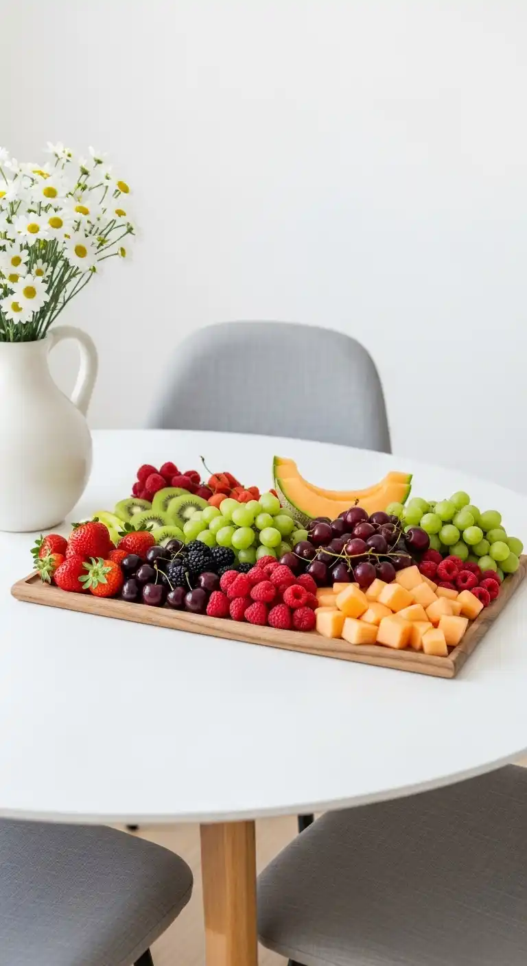 3. Minimalist Monochrome Fruit Board