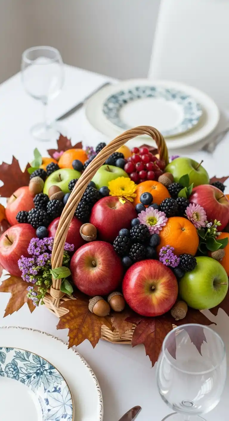 3. Seasonal Harvest Fruit Basket Decoration