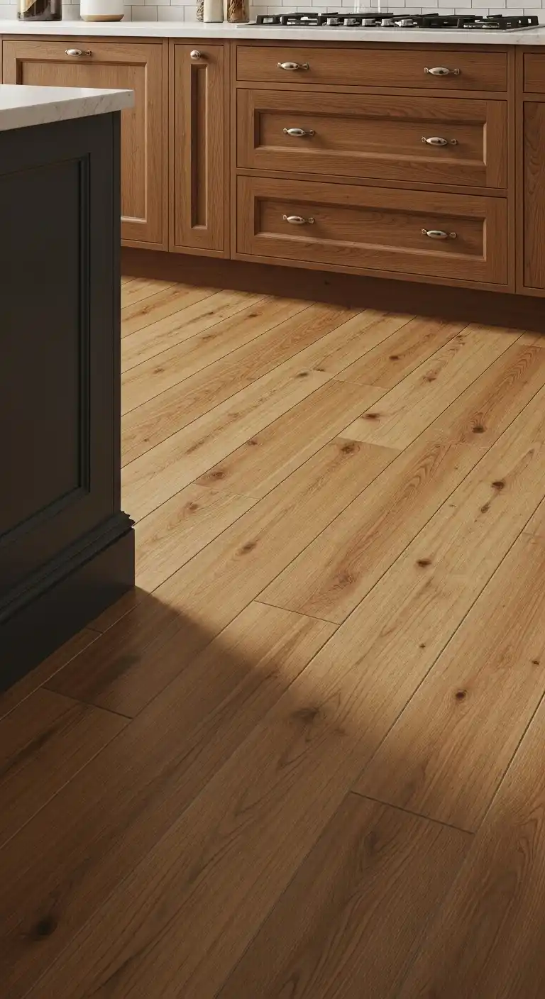 3. Wood-Look Porcelain Tiles for Warmth Without Maintenance