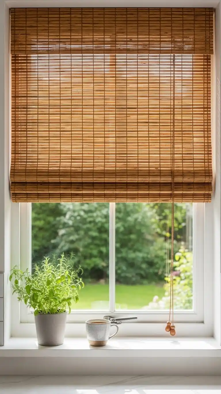 3. Woven Bamboo Shades for Texture
