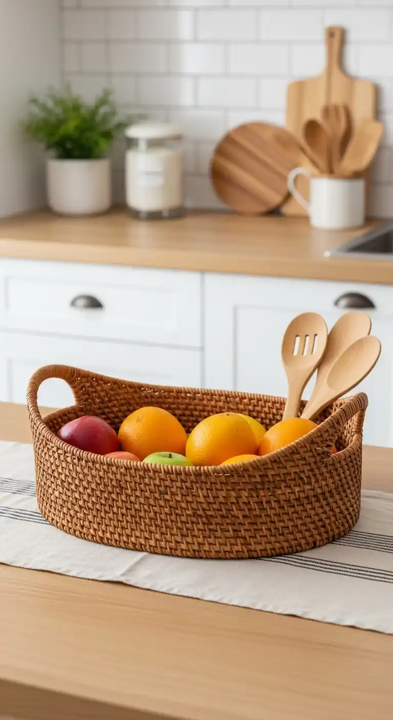 4. Rattan or Wicker Fruit Basket