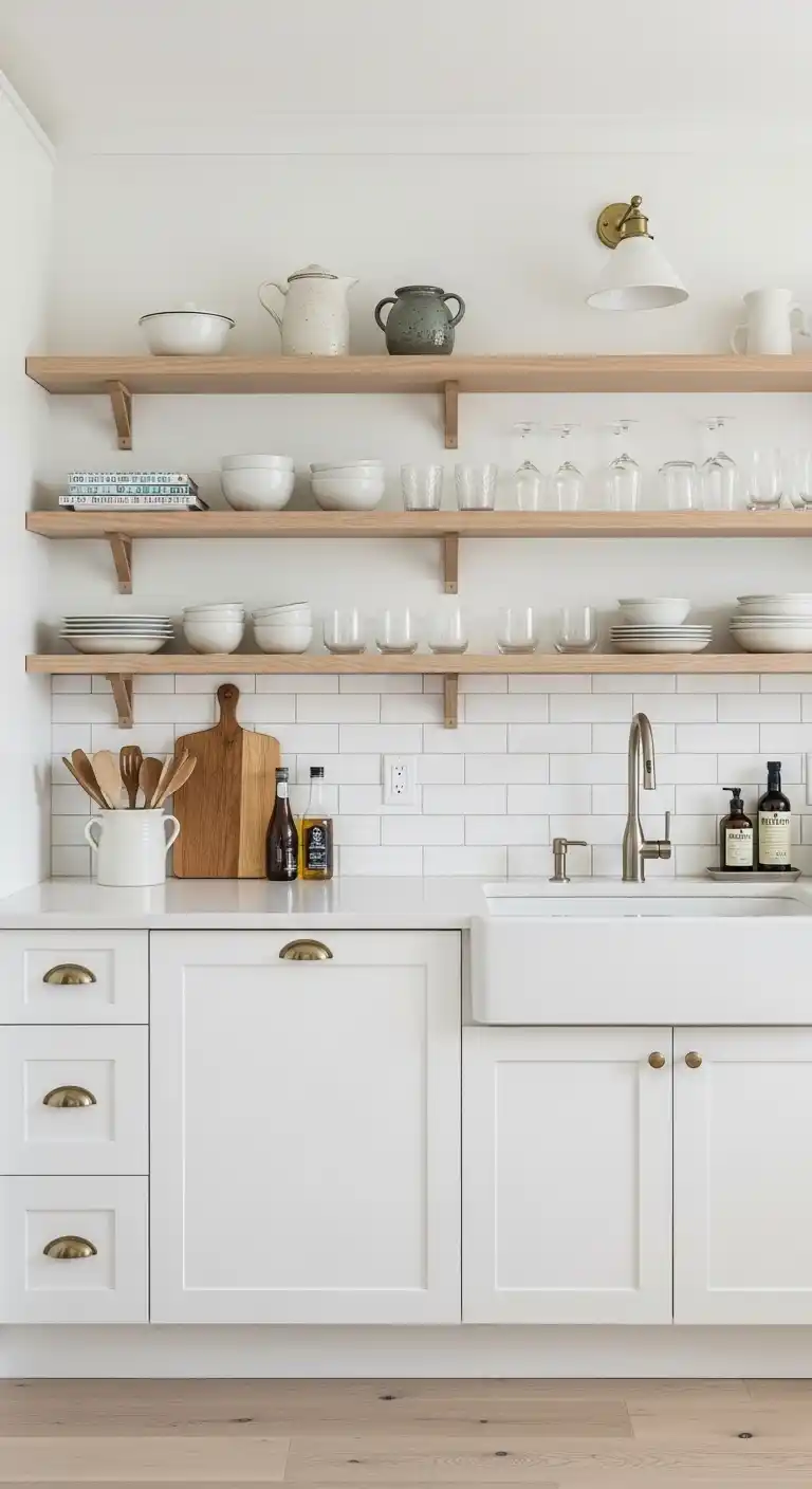 5. Open Shelving with Cabinet Mix for Airy Vibes