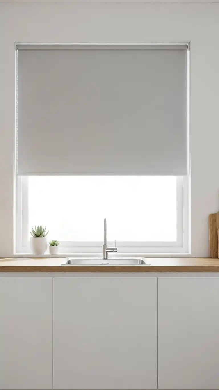 5. Roller Blinds for Minimalist Kitchens