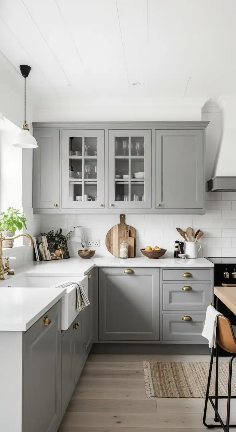 6. Soft Gray Cabinets for a Calm and Cozy Feel