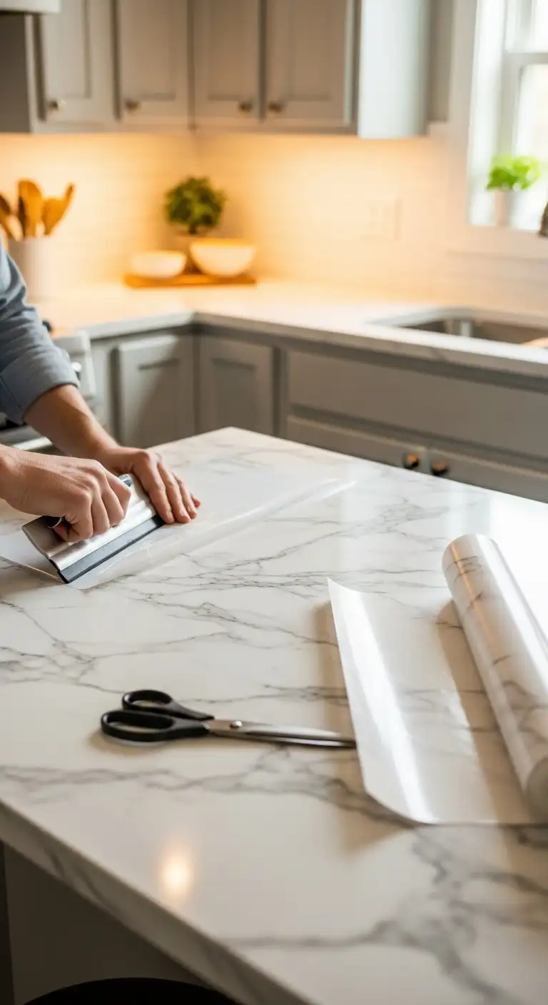 Refresh Countertops with Contact Paper or Epoxy Kits