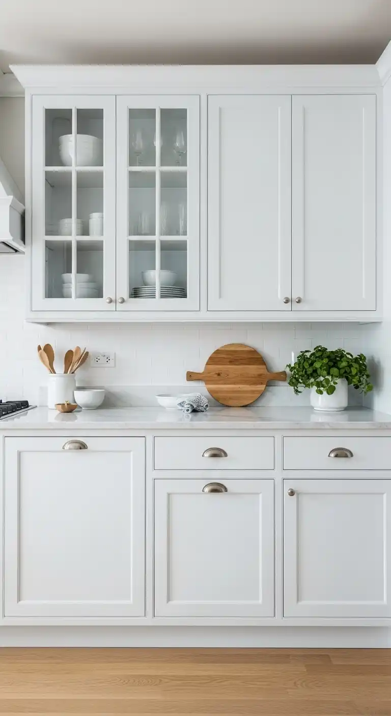 7. White Cabinets with Light Blue Undertones