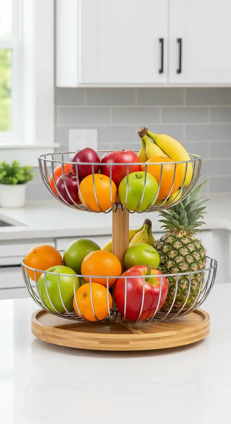 8. Rotating Lazy Susan Fruit Basket
