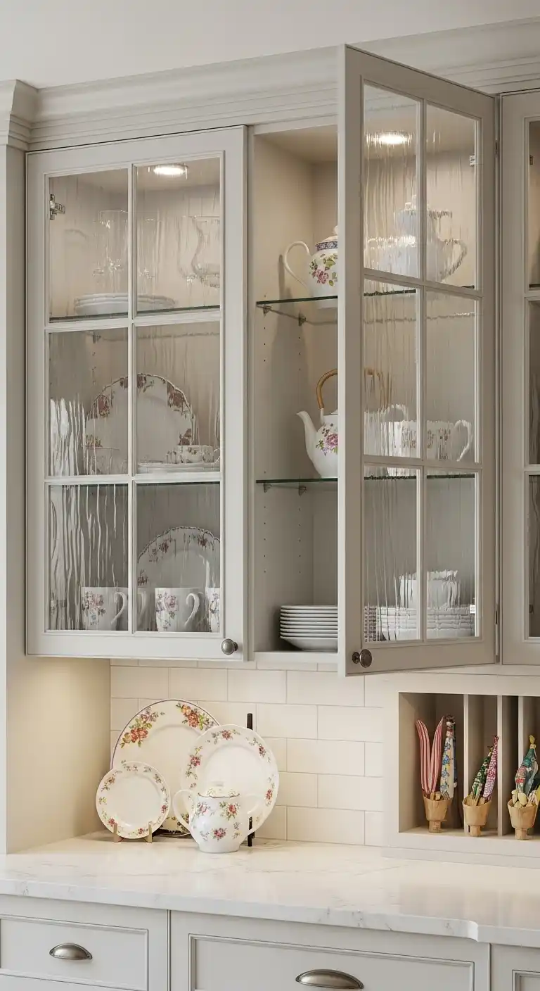 9. Use Glass-Front Cabinet Doors