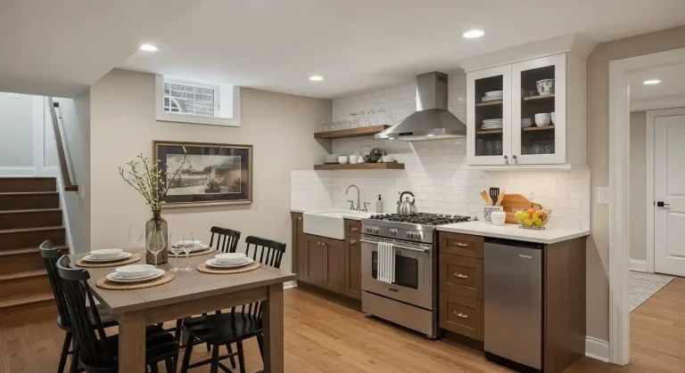 Basement Kitchenette with Stove