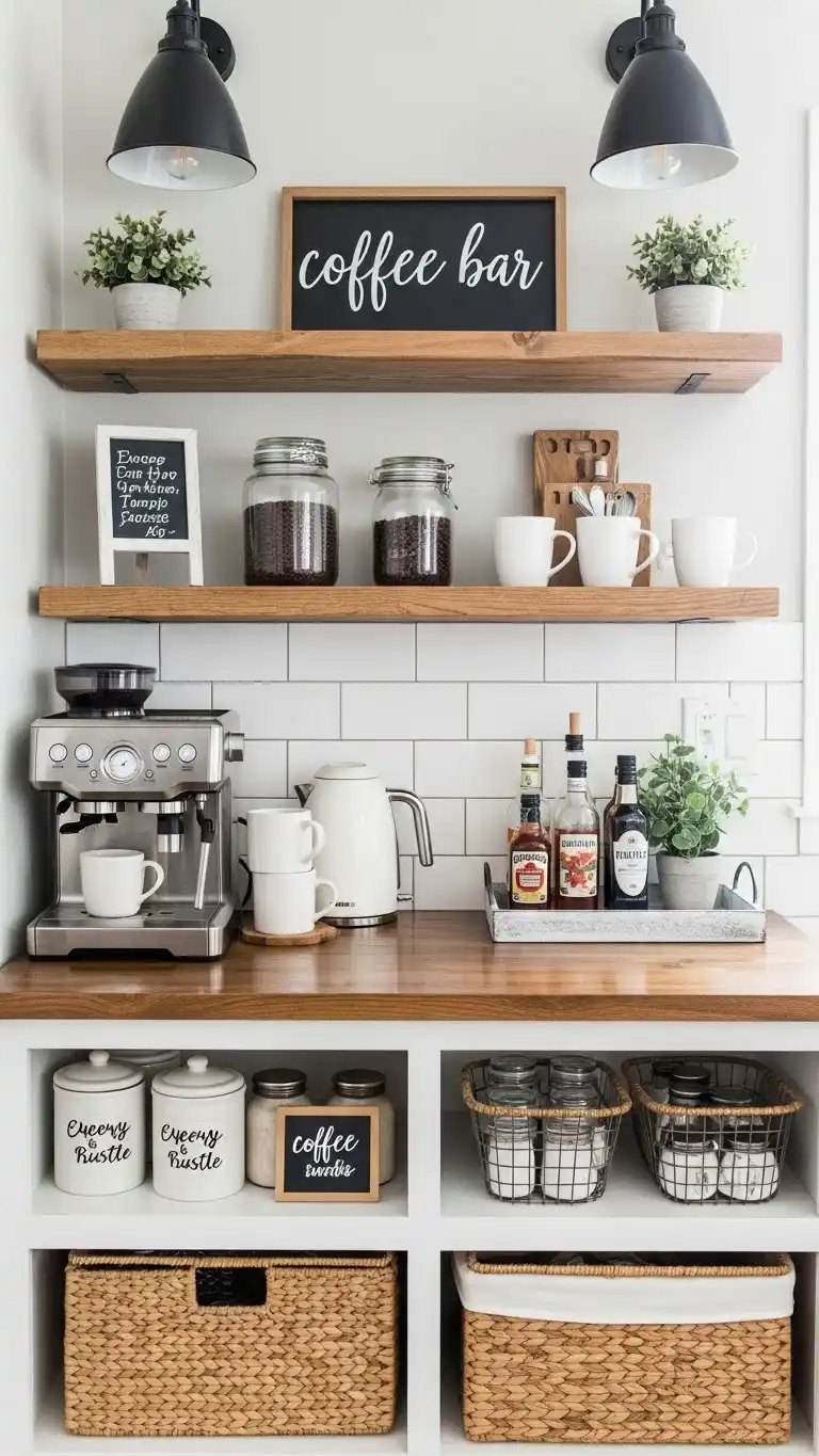 Essential Elements for a Functional Farmhouse Coffee Bar