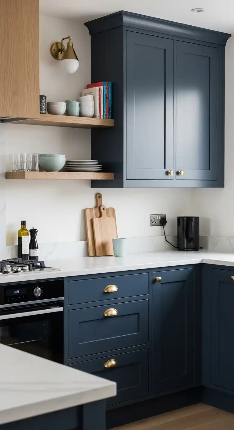 How to Pair Navy Blue Cabinets with Colors and Materials