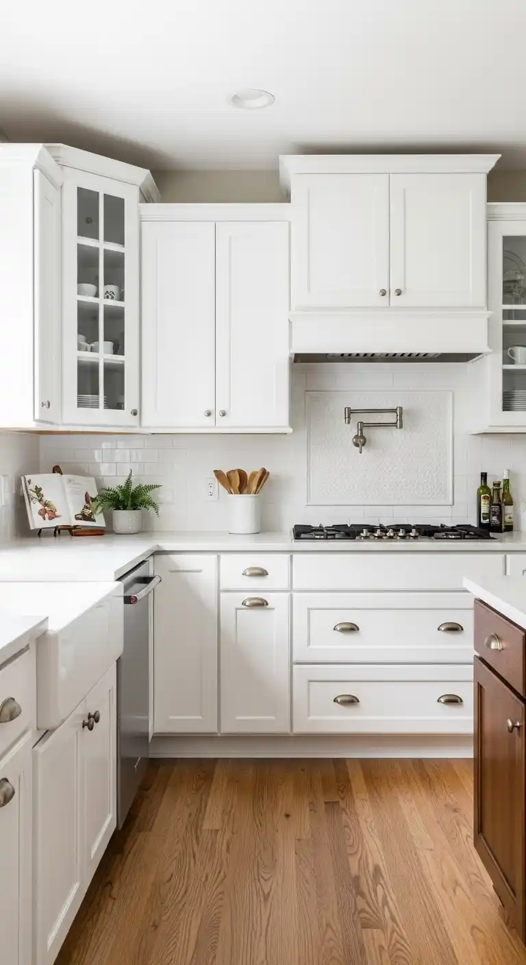1. Classic White Painted Kitchen Cabinets
