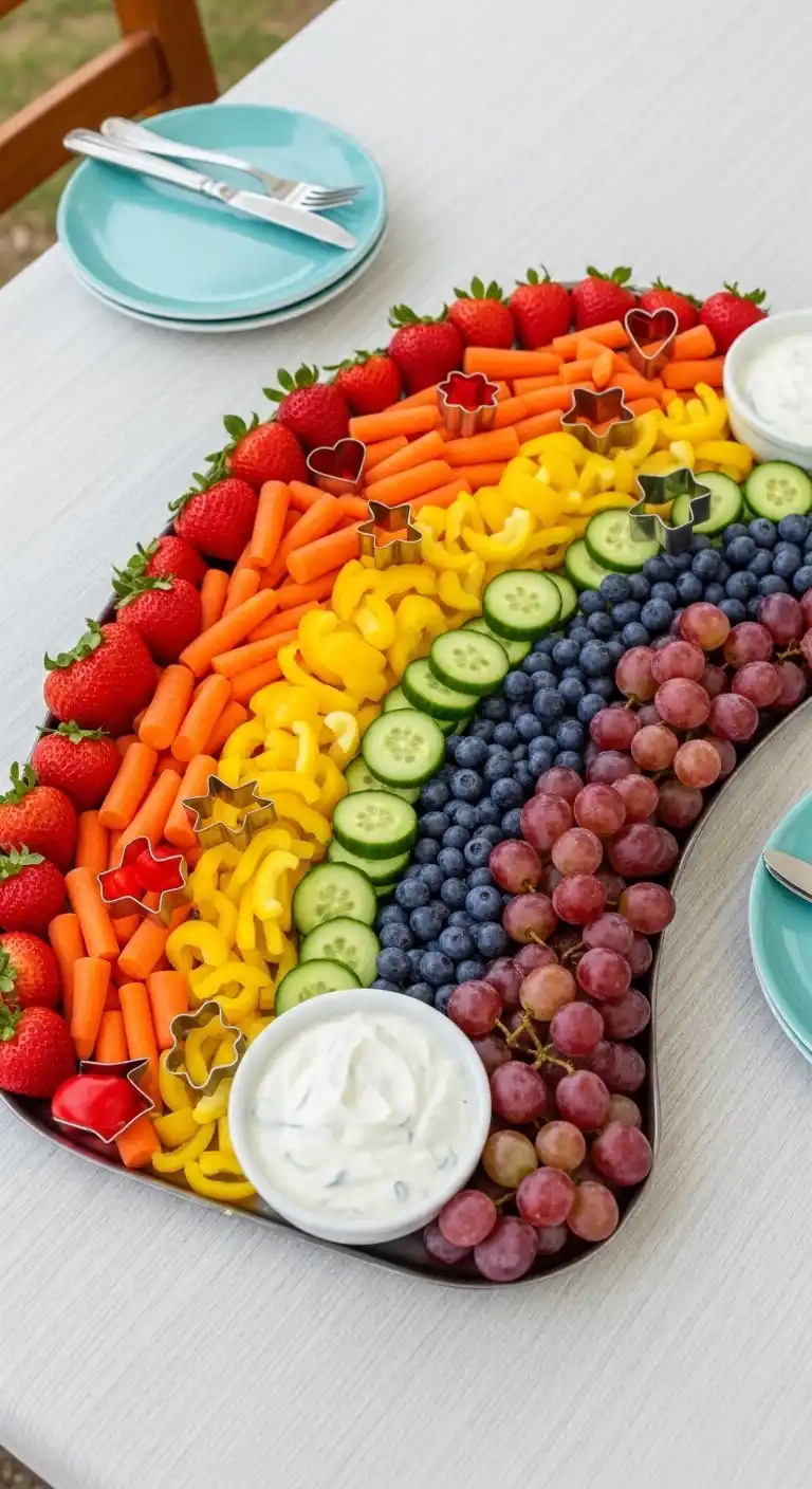 1. Rainbow Fruit and Veggie Tray