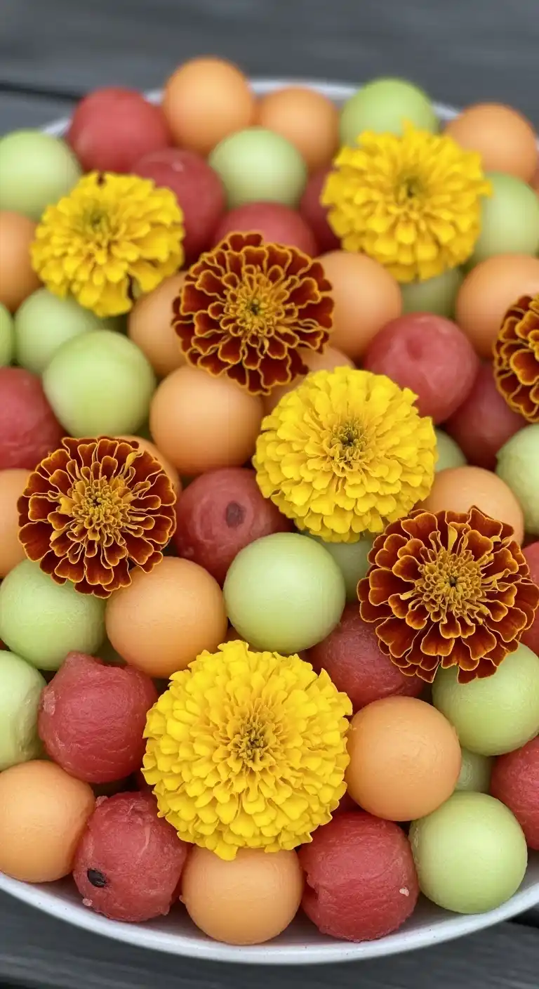 10. Melon Ball and Marigold Bowl