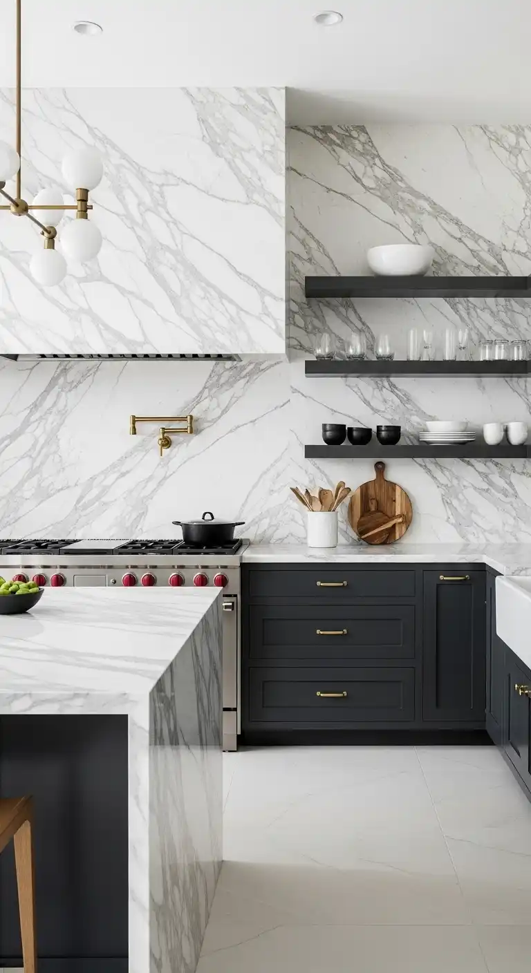 14. Floor-to-Ceiling Calacatta Marble Moment