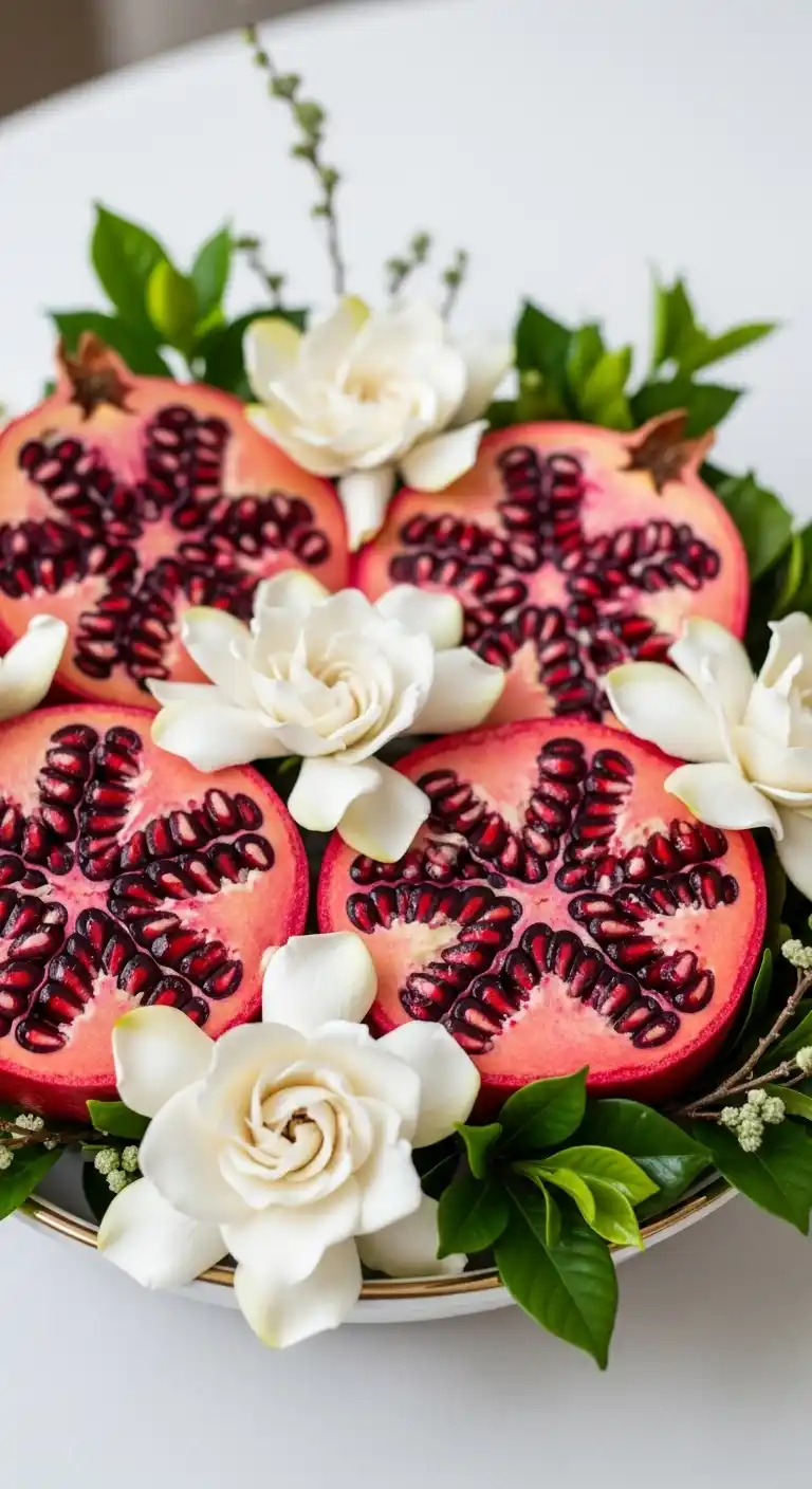 14. Pomegranate and Gardenia Elegance