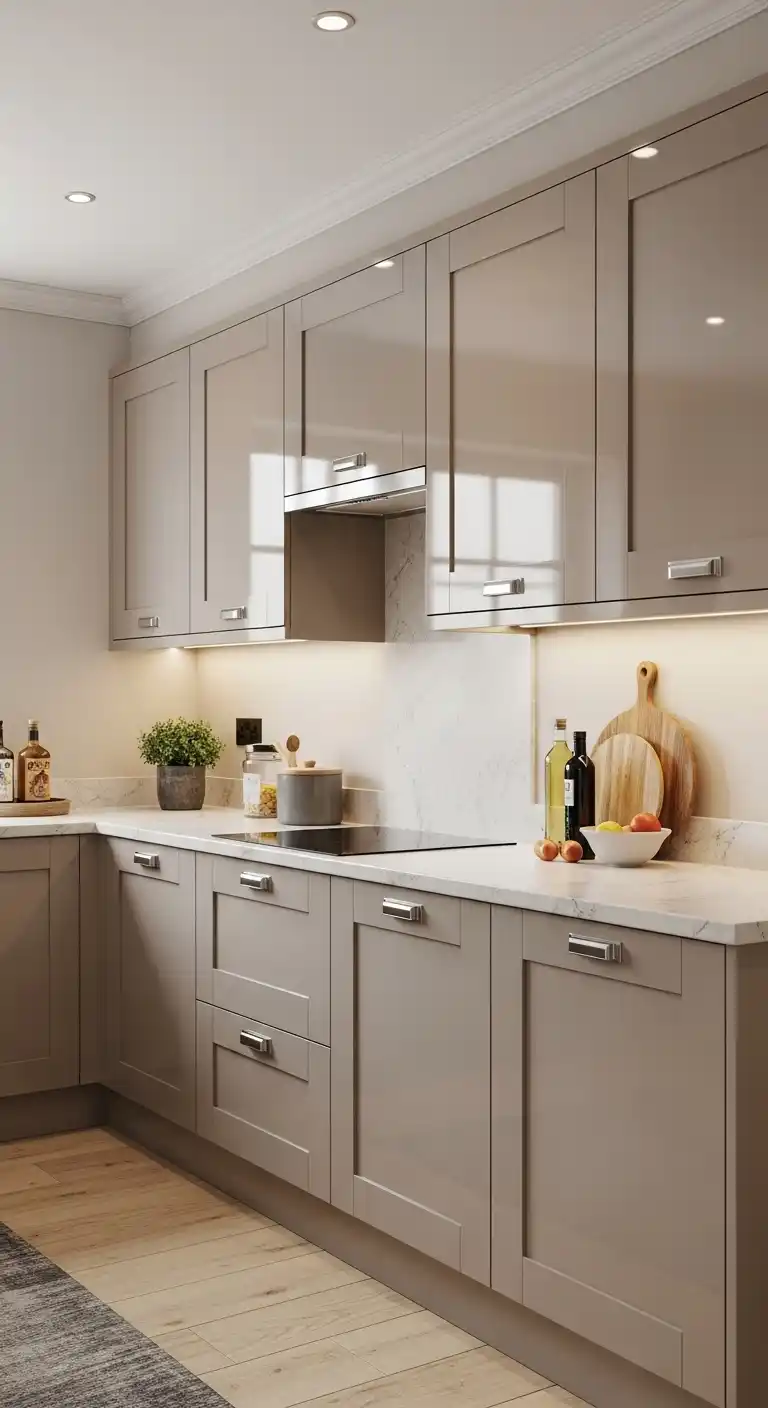 15. High-Gloss Cabinets That Reflect Light Beautifully